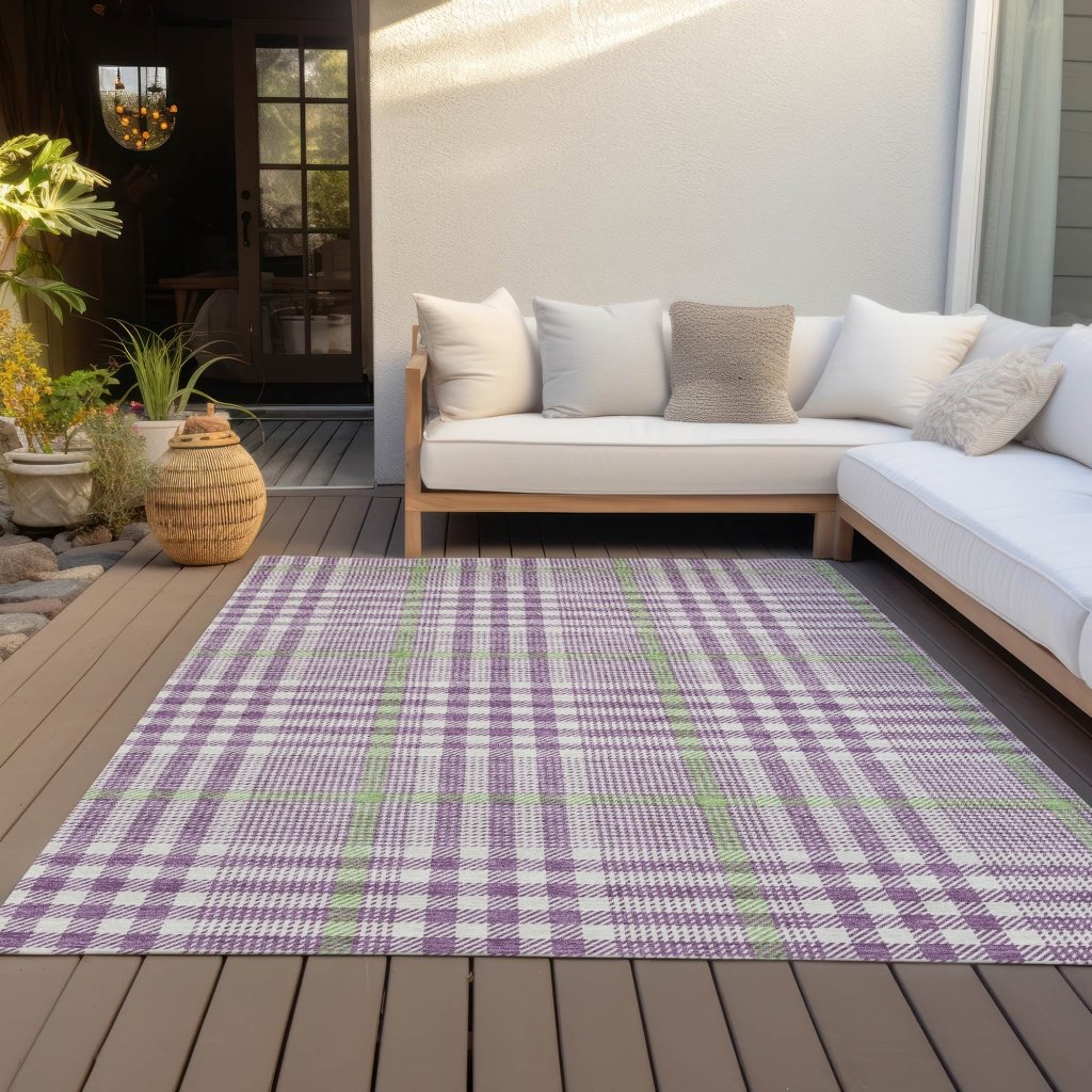 LOOMLAN Rugs Samira Purple Washable Indoor-Outdoor Rug