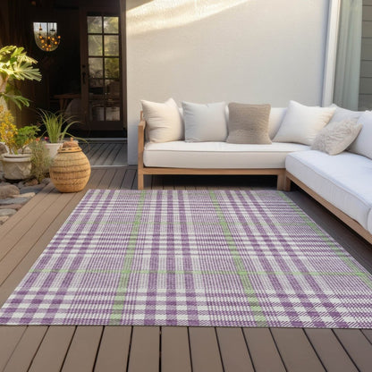LOOMLAN Rugs Samira Purple Washable Indoor-Outdoor Rug