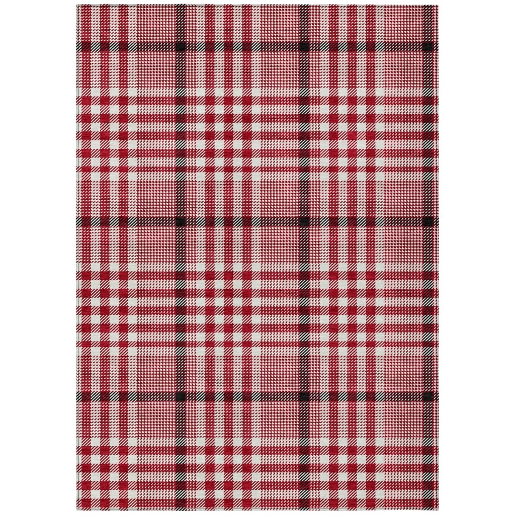 LOOMLAN Rugs Samira Red Washable Indoor-Outdoor Rug
