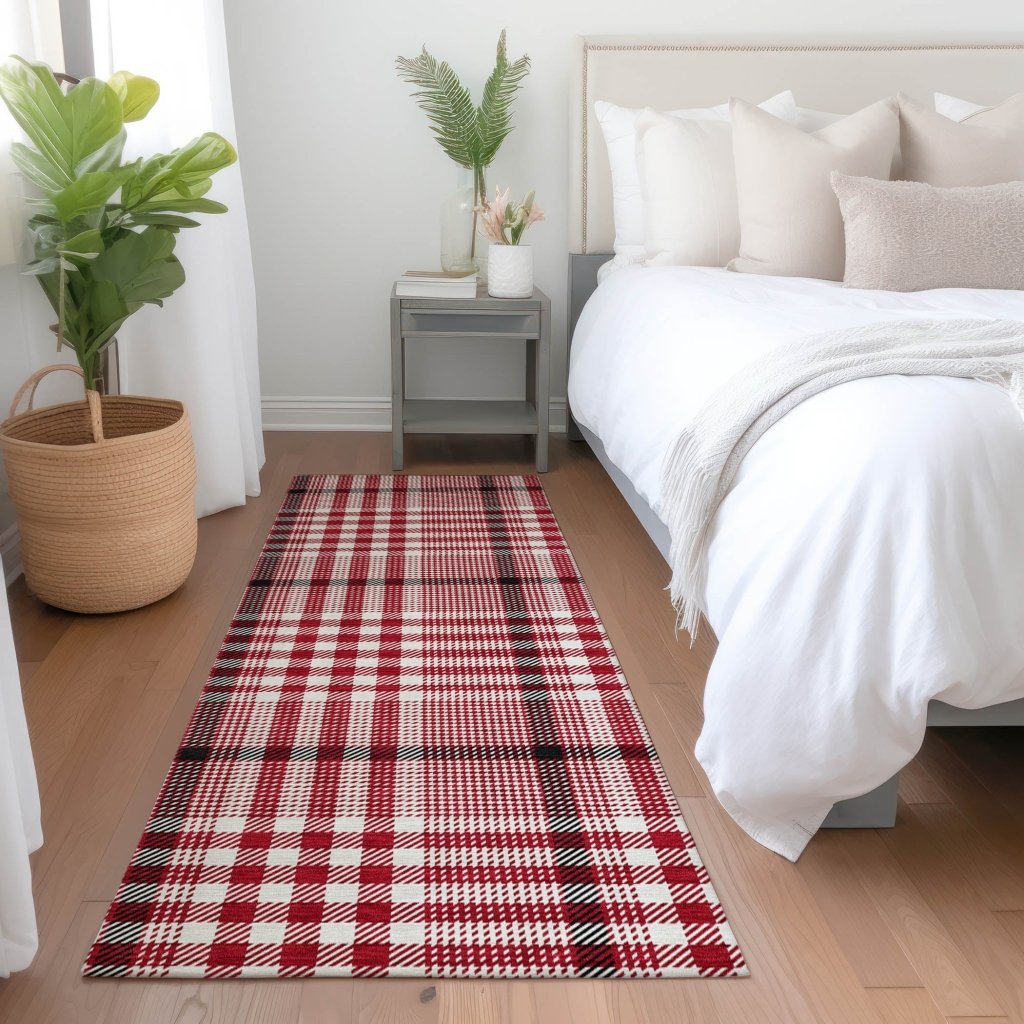 LOOMLAN Rugs Samira Red Washable Indoor-Outdoor Rug