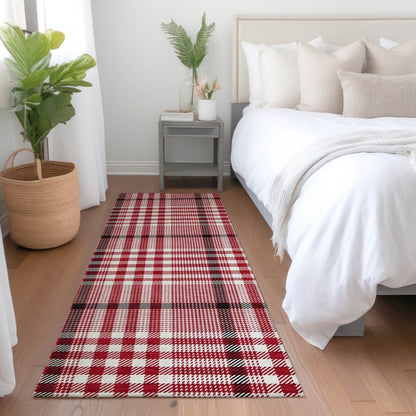 LOOMLAN Rugs Samira Red Washable Indoor-Outdoor Rug