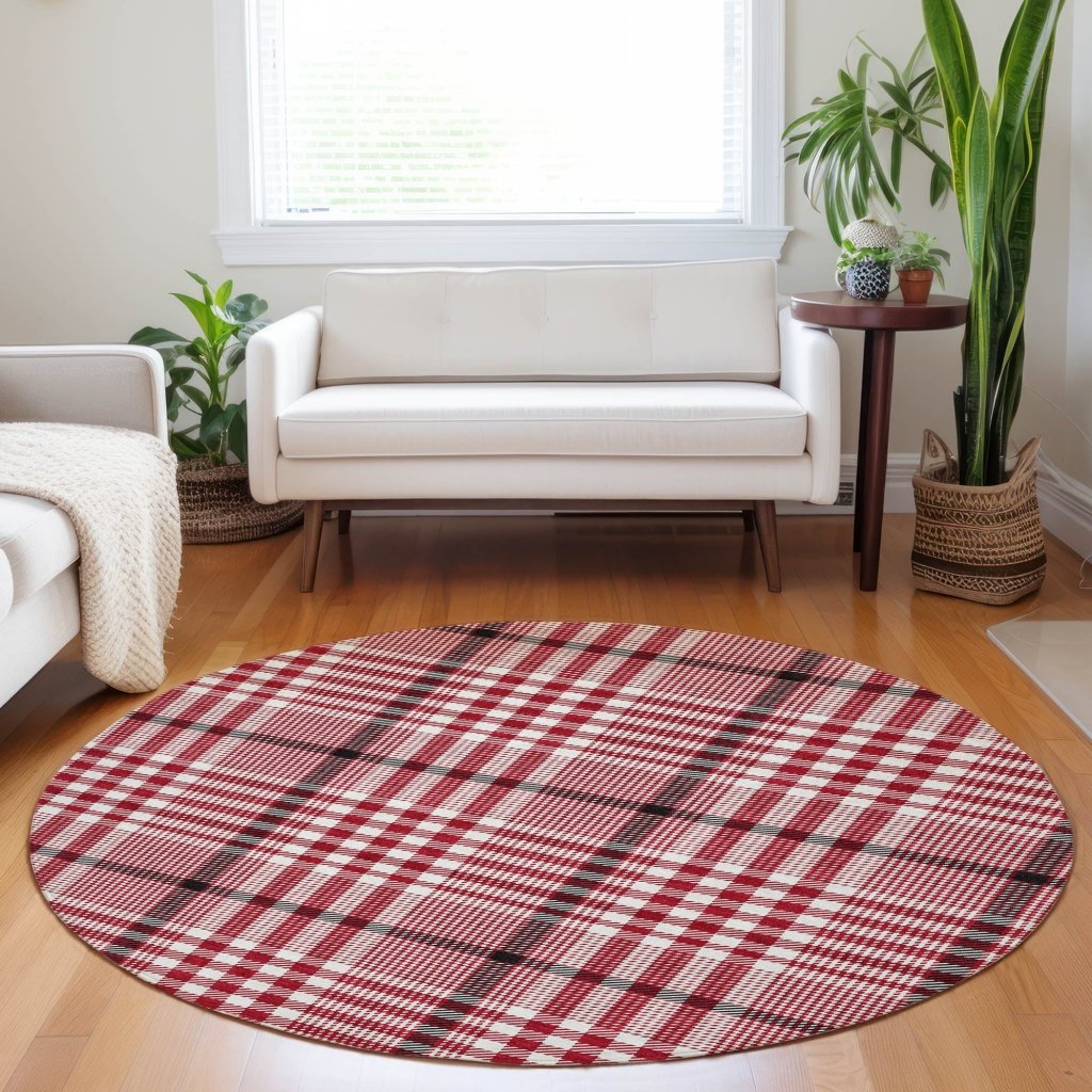 LOOMLAN Rugs Samira Red Washable Indoor-Outdoor Rug