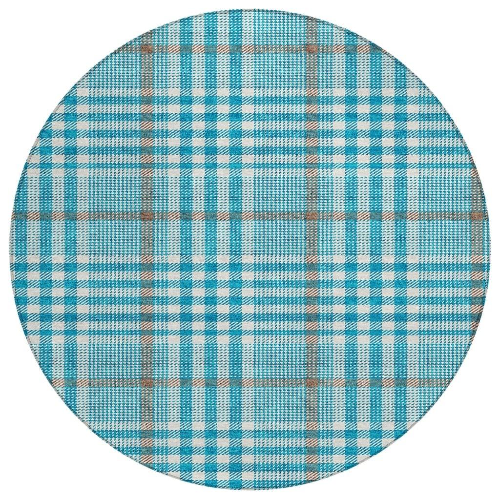 LOOMLAN Rugs Samira Teal Washable Indoor-Outdoor Rug