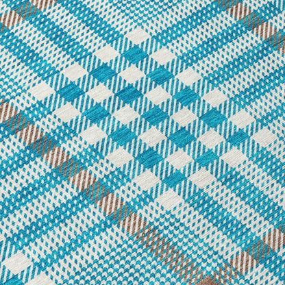 LOOMLAN Rugs Samira Teal Washable Indoor-Outdoor Rug