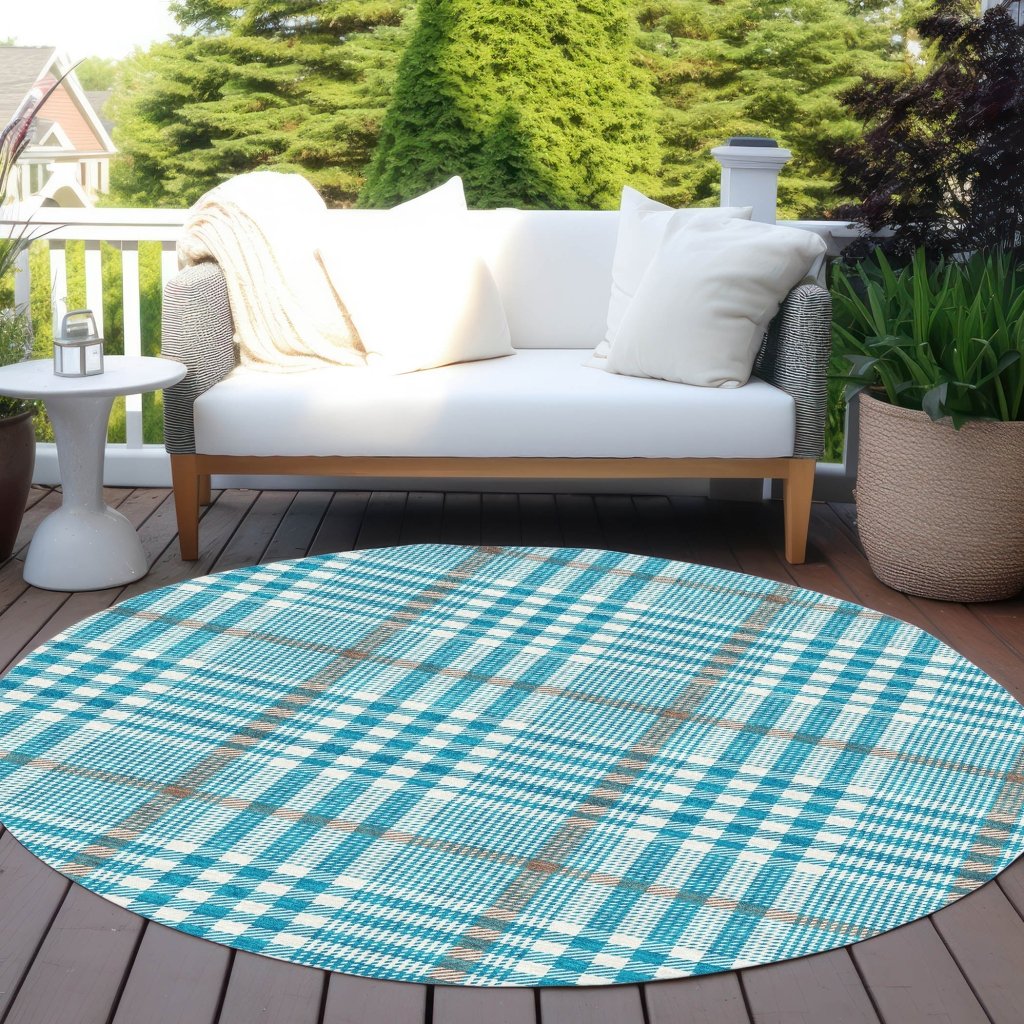 LOOMLAN Rugs Samira Teal Washable Indoor-Outdoor Rug