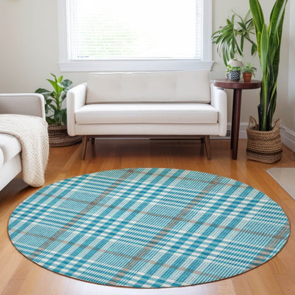 LOOMLAN Rugs Samira Teal Washable Indoor-Outdoor Rug