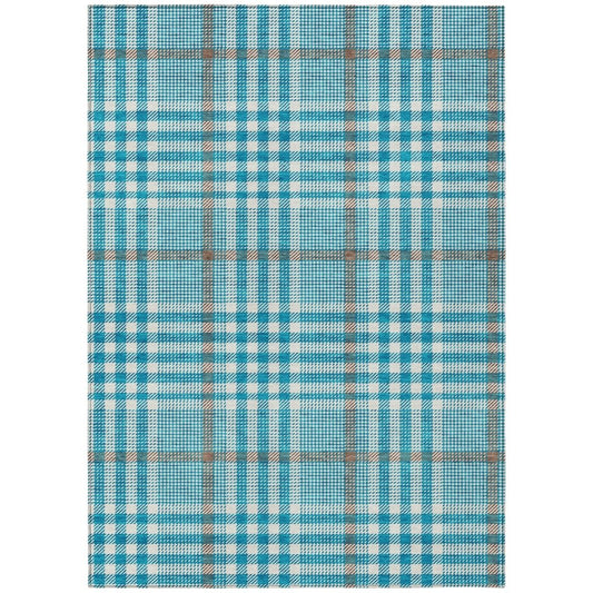 LOOMLAN Rugs Samira Teal Washable Indoor-Outdoor Rug