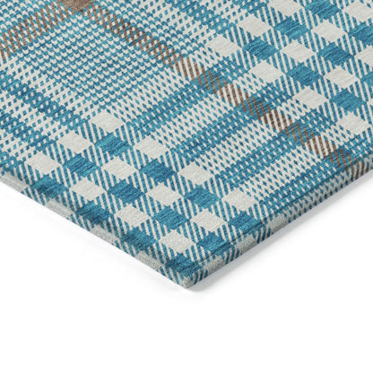 LOOMLAN Rugs Samira Teal Washable Indoor-Outdoor Rug