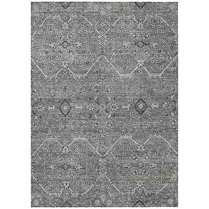 LOOMLAN Rugs Samirah Gray Washable Indoor-Outdoor Rug
