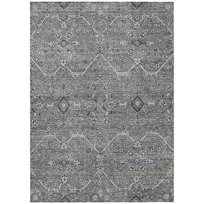 LOOMLAN Rugs Samirah Gray Washable Indoor-Outdoor Rug