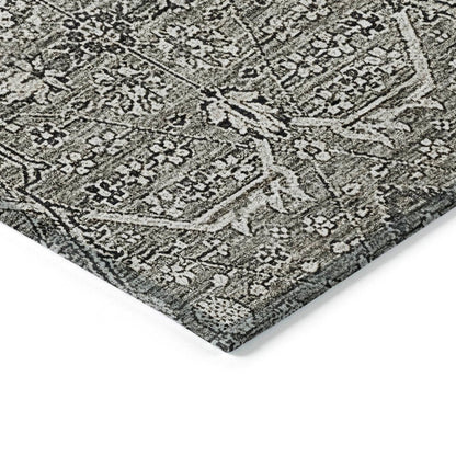 LOOMLAN Rugs Samirah Gray Washable Indoor-Outdoor Rug