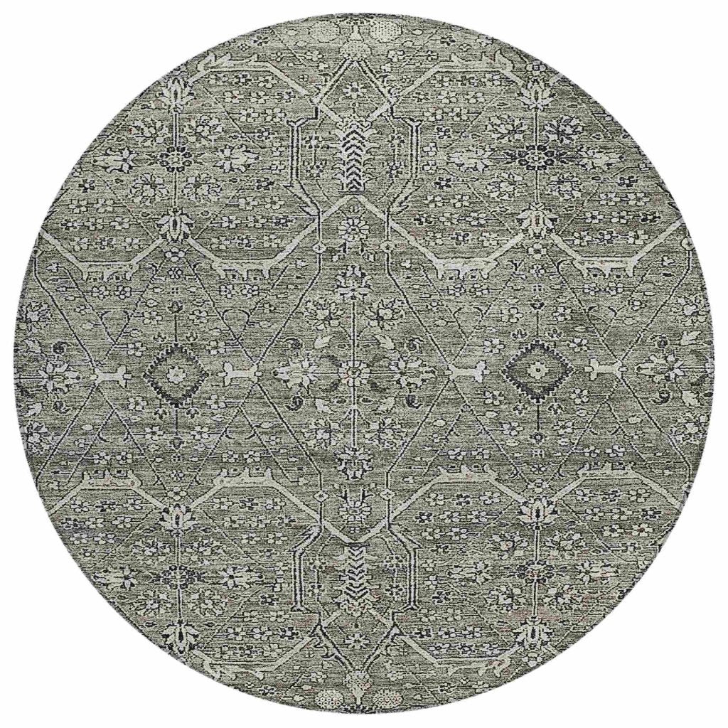 LOOMLAN Rugs Samirah Gray Washable Indoor-Outdoor Rug