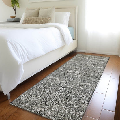 LOOMLAN Rugs Samirah Gray Washable Indoor-Outdoor Rug