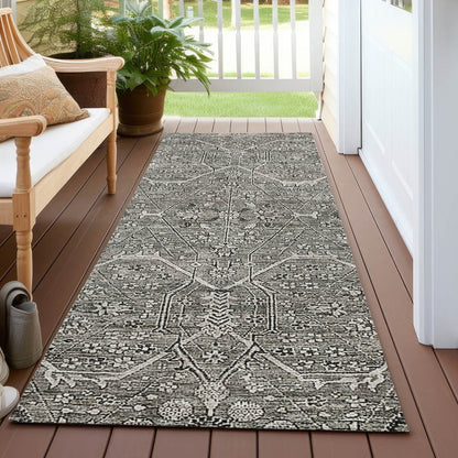 LOOMLAN Rugs Samirah Gray Washable Indoor-Outdoor Rug