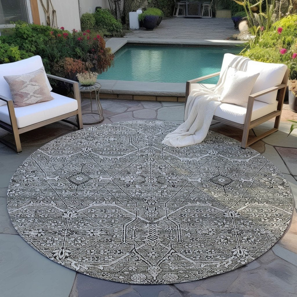LOOMLAN Rugs Samirah Gray Washable Indoor-Outdoor Rug