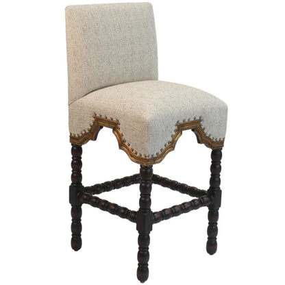 San Marco Cream Fabric Counter Stool