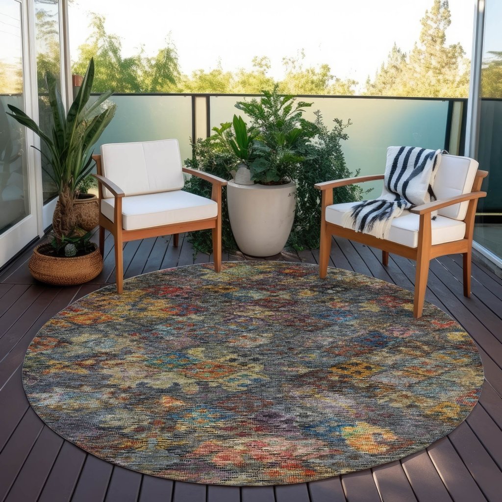 LOOMLAN Rugs San Marino Gray Washable Indoor-Outdoor Rug