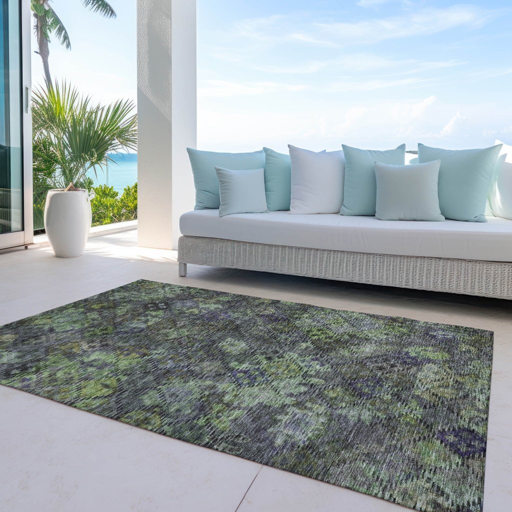 LOOMLAN Rugs San Marino Green Washable Indoor-Outdoor Rug