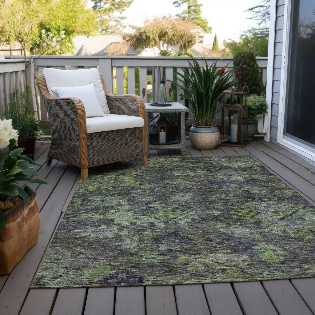 LOOMLAN Rugs San Marino Green Washable Indoor-Outdoor Rug