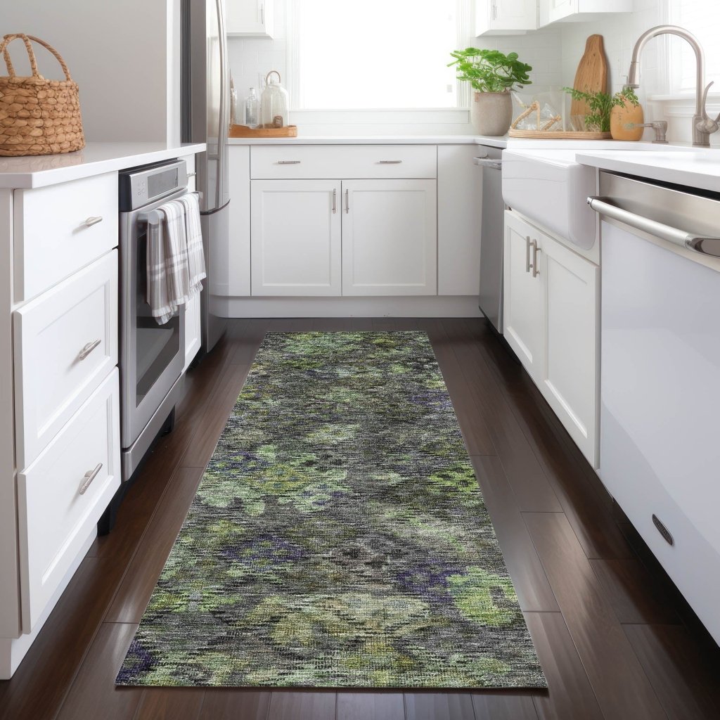 LOOMLAN Rugs San Marino Green Washable Indoor-Outdoor Rug