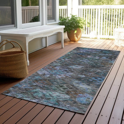 LOOMLAN Rugs San Marino Teal Washable Indoor-Outdoor Rug