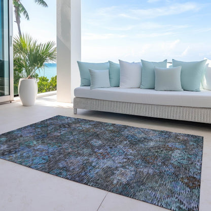 LOOMLAN Rugs San Marino Teal Washable Indoor-Outdoor Rug