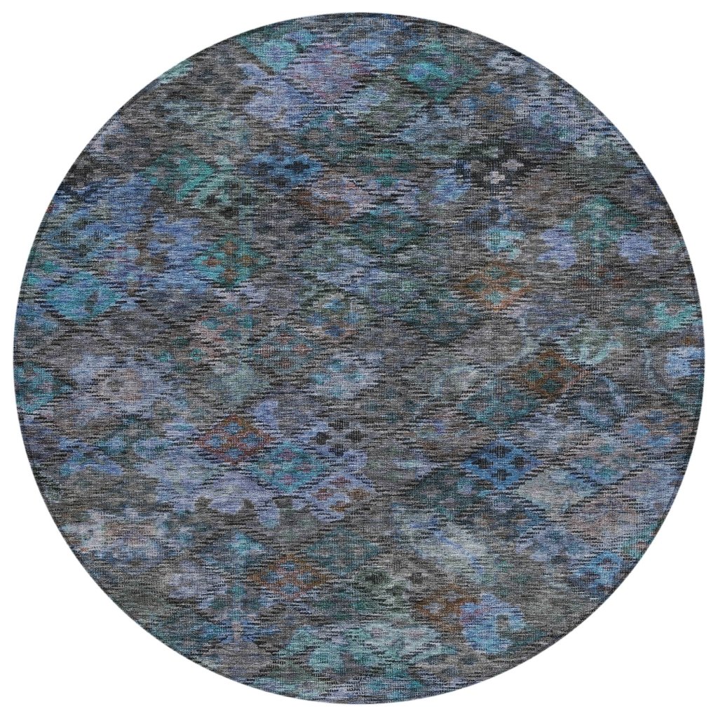LOOMLAN Rugs San Marino Teal Washable Indoor-Outdoor Rug