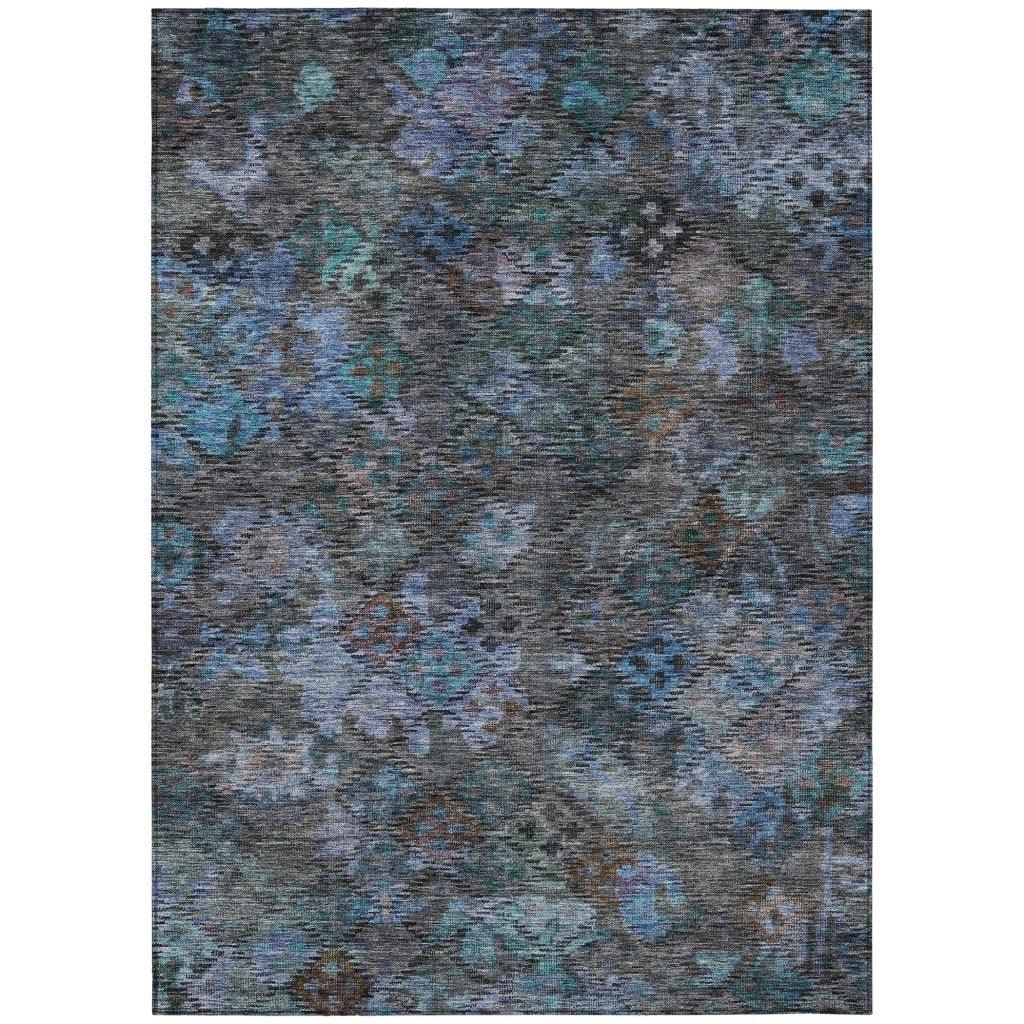 LOOMLAN Rugs San Marino Teal Washable Indoor-Outdoor Rug