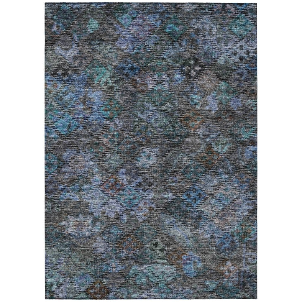 LOOMLAN Rugs San Marino Teal Washable Indoor-Outdoor Rug
