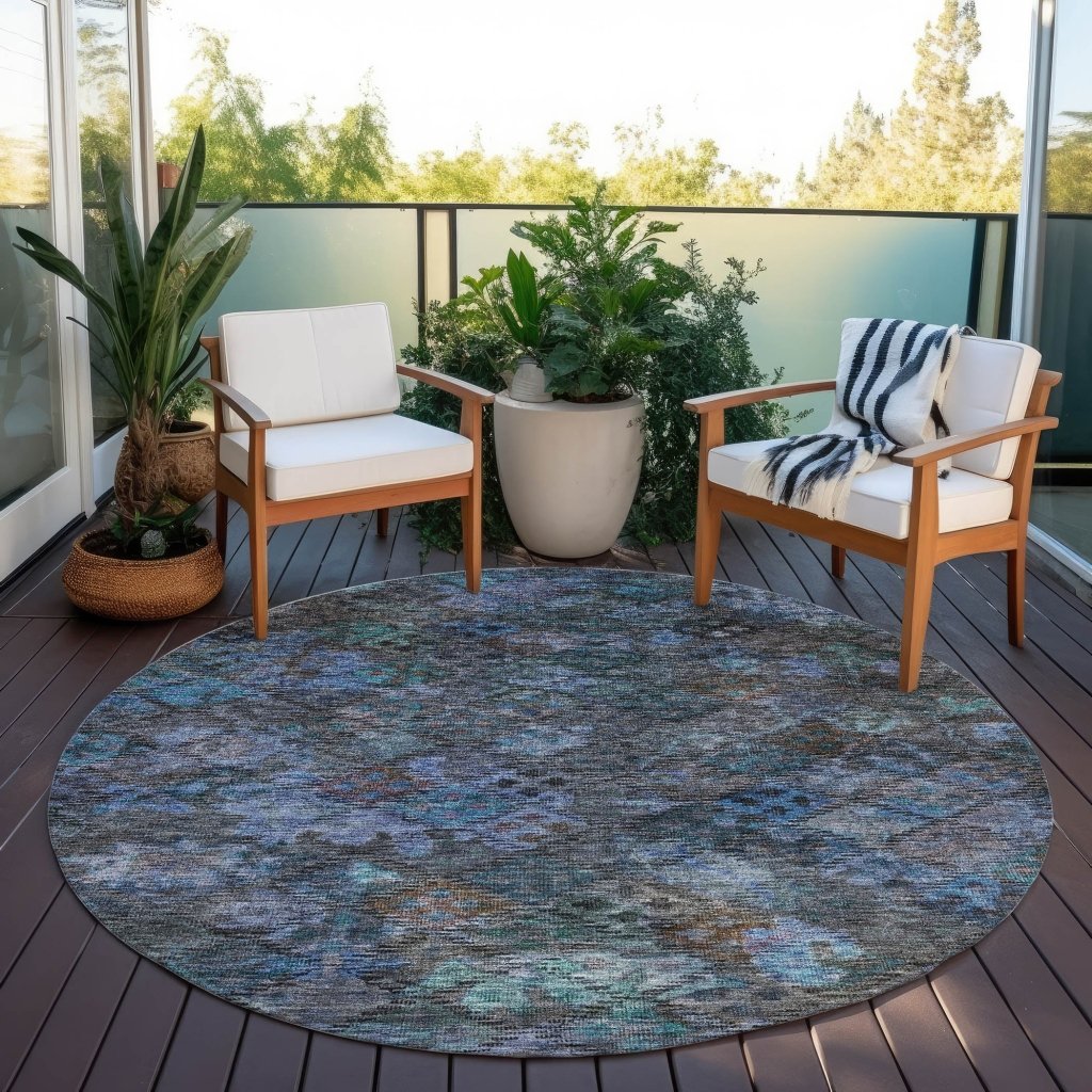 LOOMLAN Rugs San Marino Teal Washable Indoor-Outdoor Rug