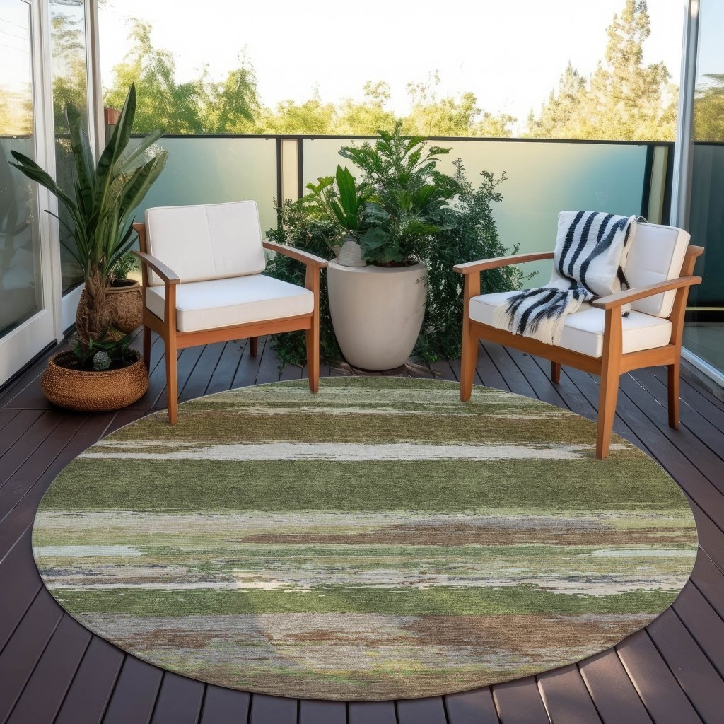 LOOMLAN Rugs Sanara Green Washable Indoor-Outdoor Rug