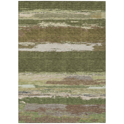 LOOMLAN Rugs Sanara Green Washable Indoor-Outdoor Rug