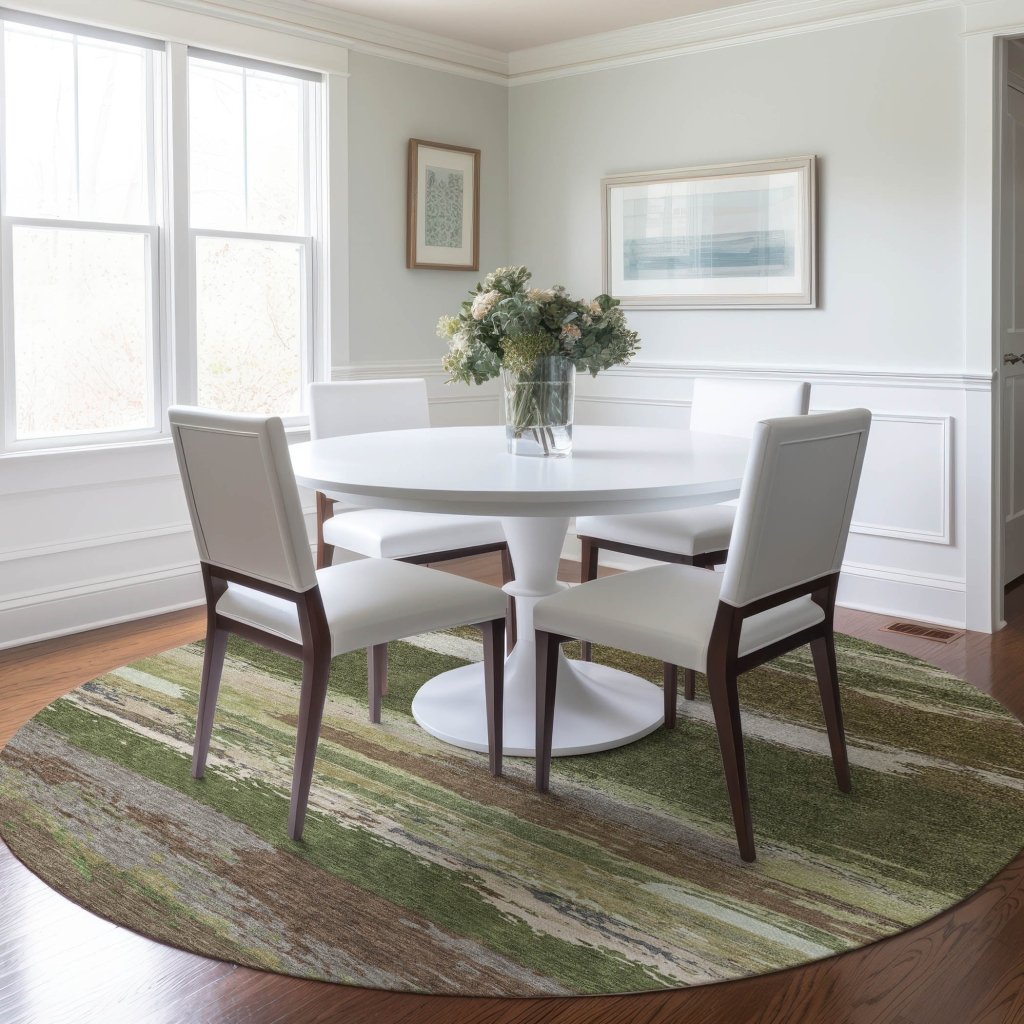 LOOMLAN Rugs Sanara Green Washable Indoor-Outdoor Rug