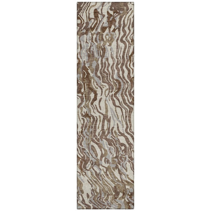 LOOMLAN Rugs Saphara Brown Washable Indoor-Outdoor Rug