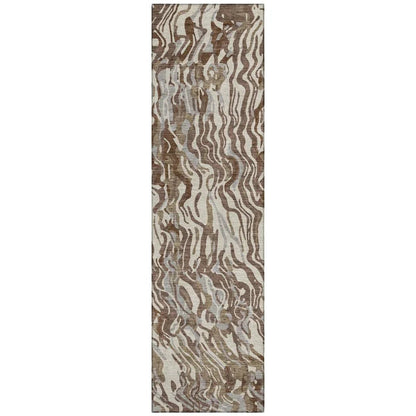 LOOMLAN Rugs Saphara Brown Washable Indoor-Outdoor Rug