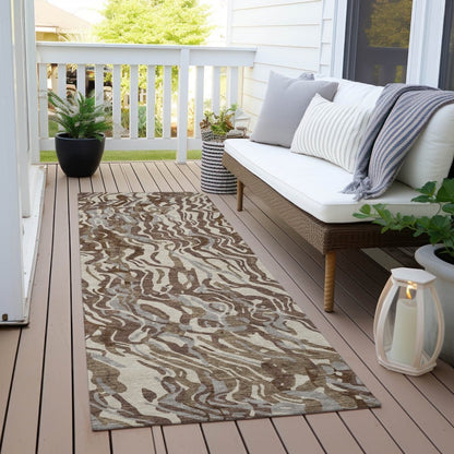 LOOMLAN Rugs Saphara Brown Washable Indoor-Outdoor Rug
