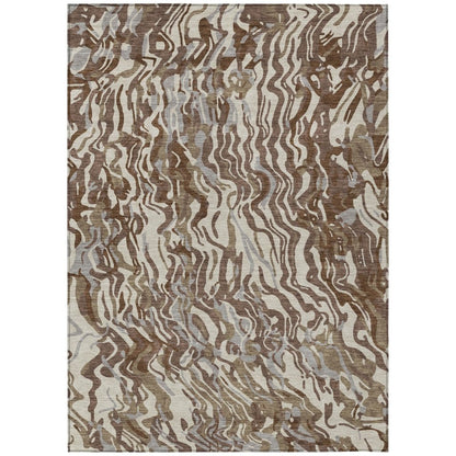 LOOMLAN Rugs Saphara Brown Washable Indoor-Outdoor Rug