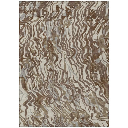 LOOMLAN Rugs Saphara Brown Washable Indoor-Outdoor Rug