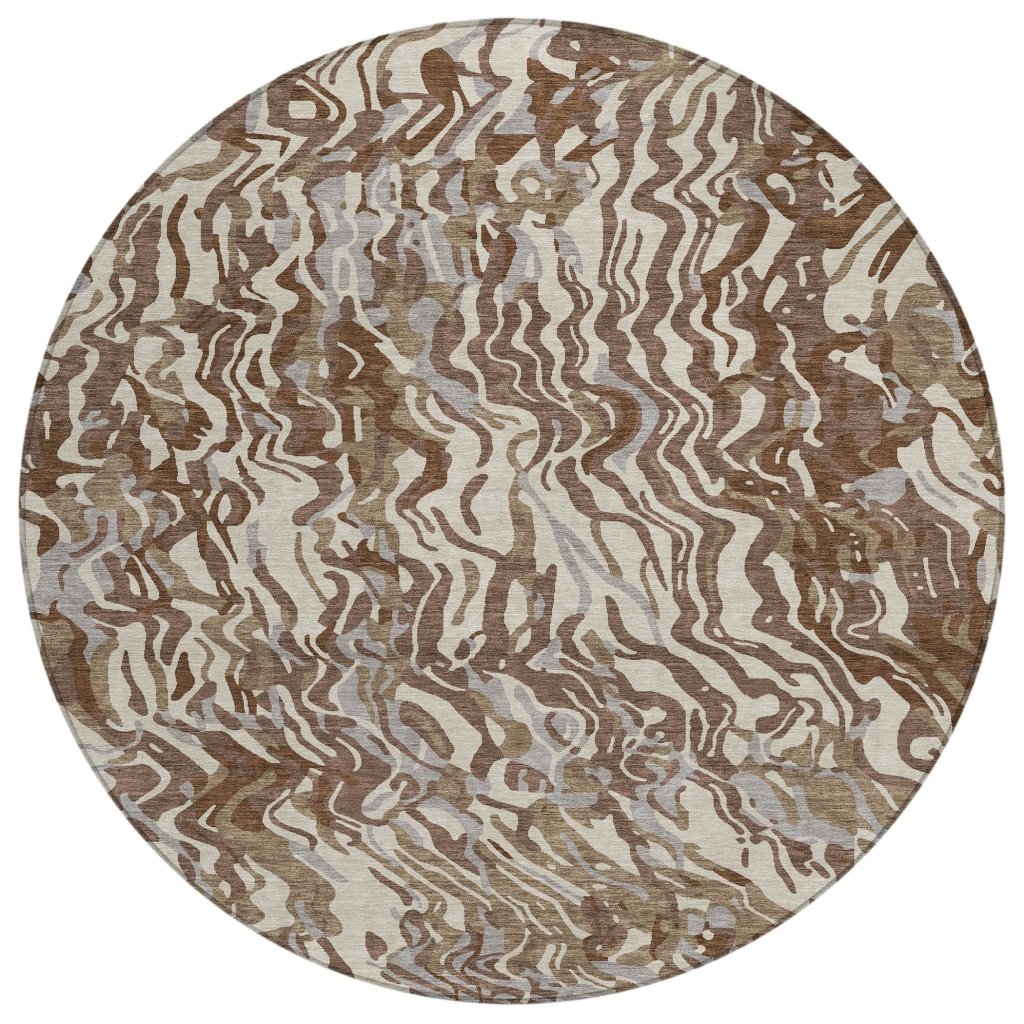 LOOMLAN Rugs Saphara Brown Washable Indoor-Outdoor Rug