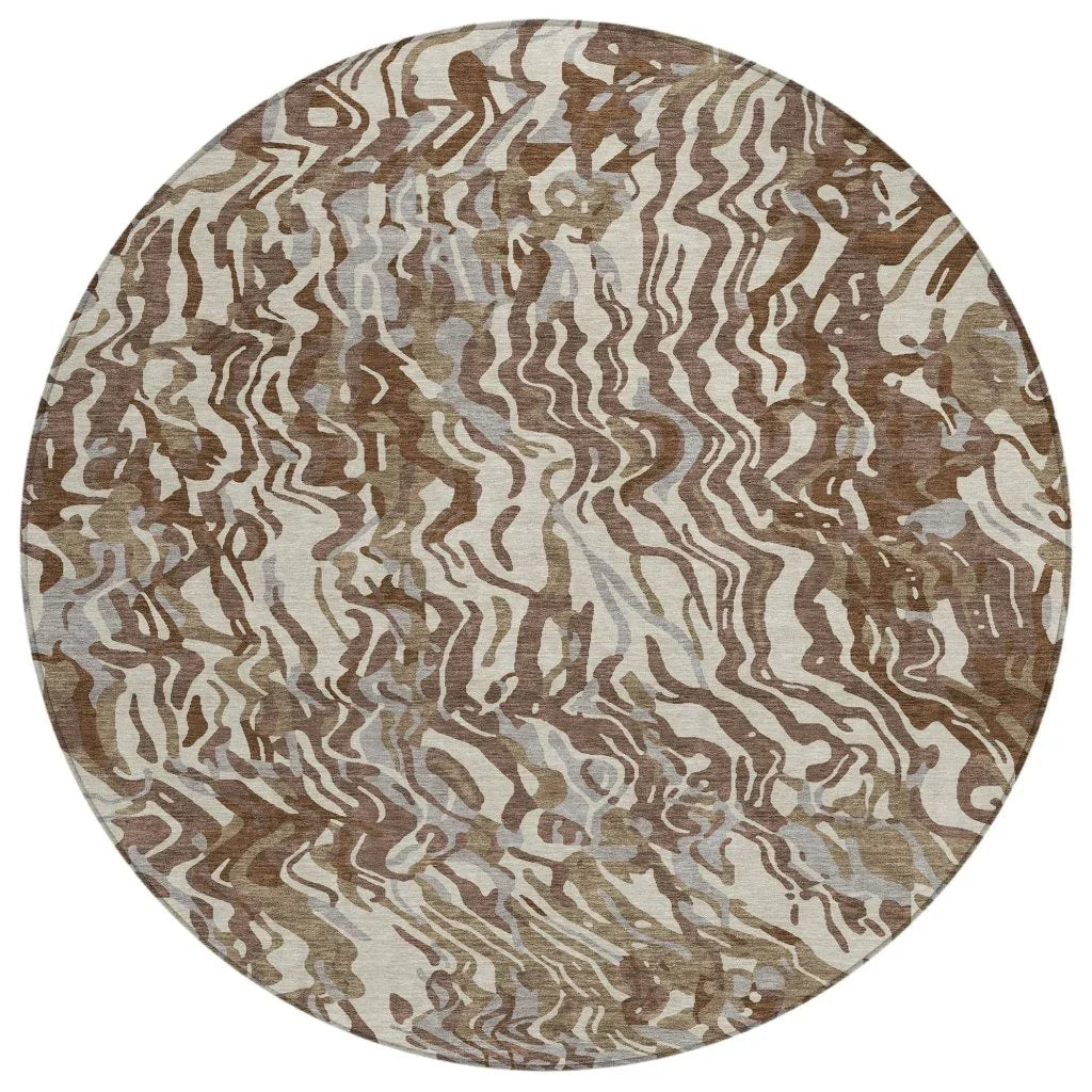 LOOMLAN Rugs Saphara Brown Washable Indoor-Outdoor Rug