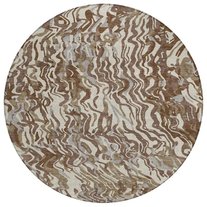 LOOMLAN Rugs Saphara Brown Washable Indoor-Outdoor Rug