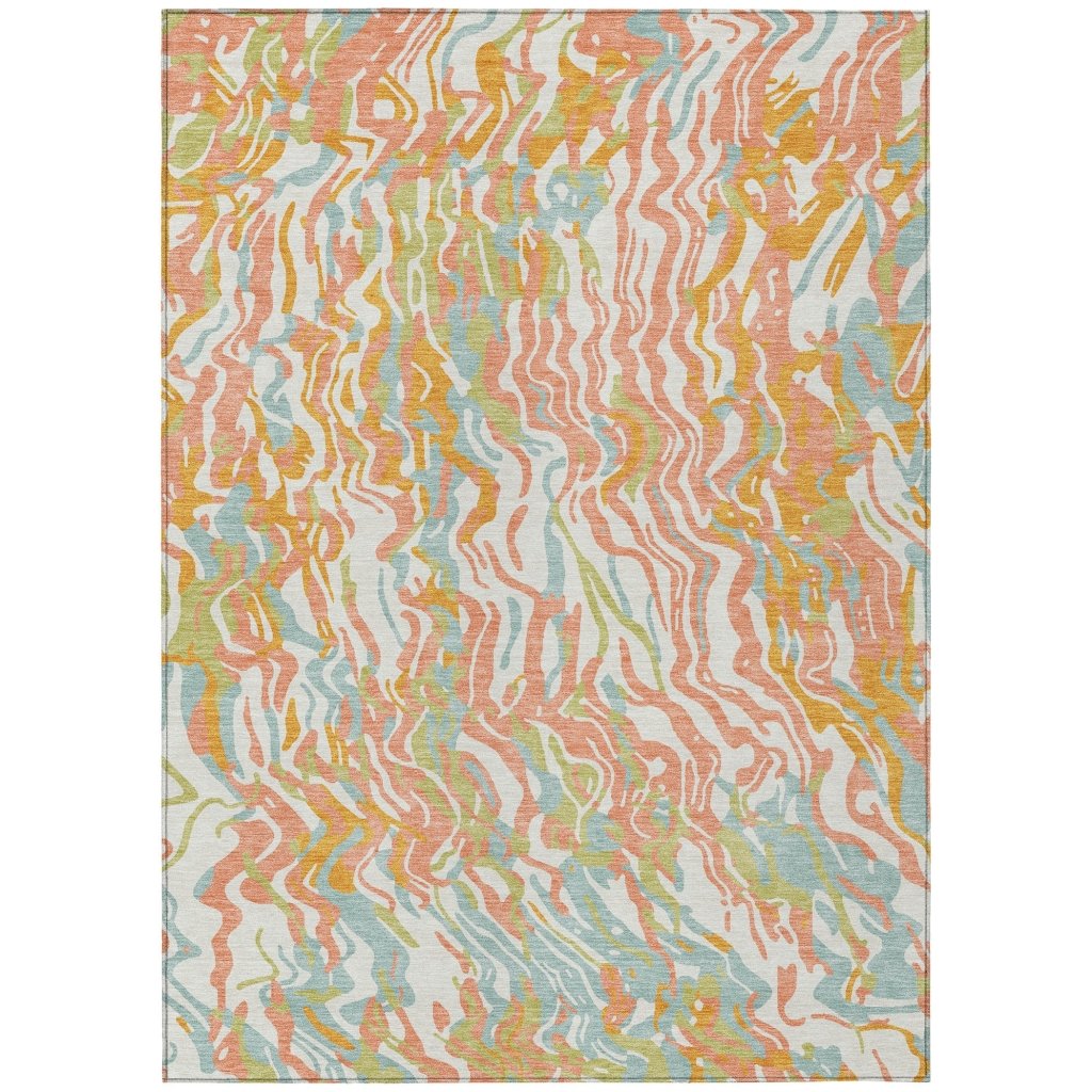 LOOMLAN Rugs Saphara Orange Washable Indoor-Outdoor Rug