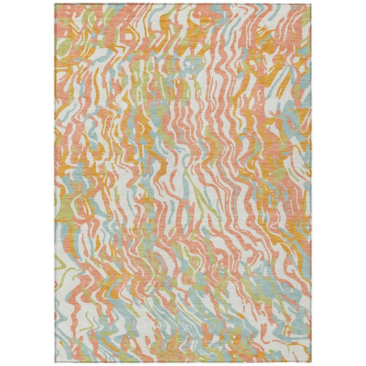 LOOMLAN Rugs Saphara Orange Washable Indoor-Outdoor Rug