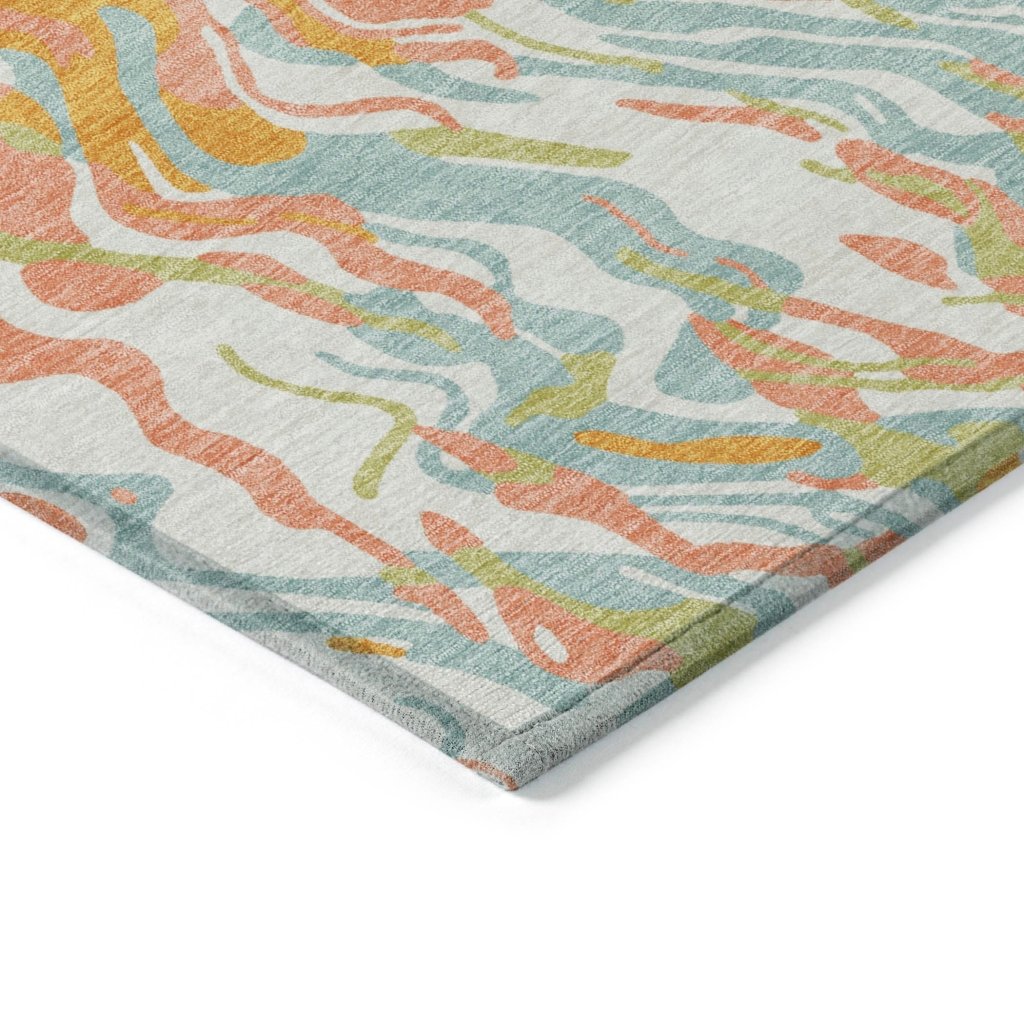 LOOMLAN Rugs Saphara Orange Washable Indoor-Outdoor Rug