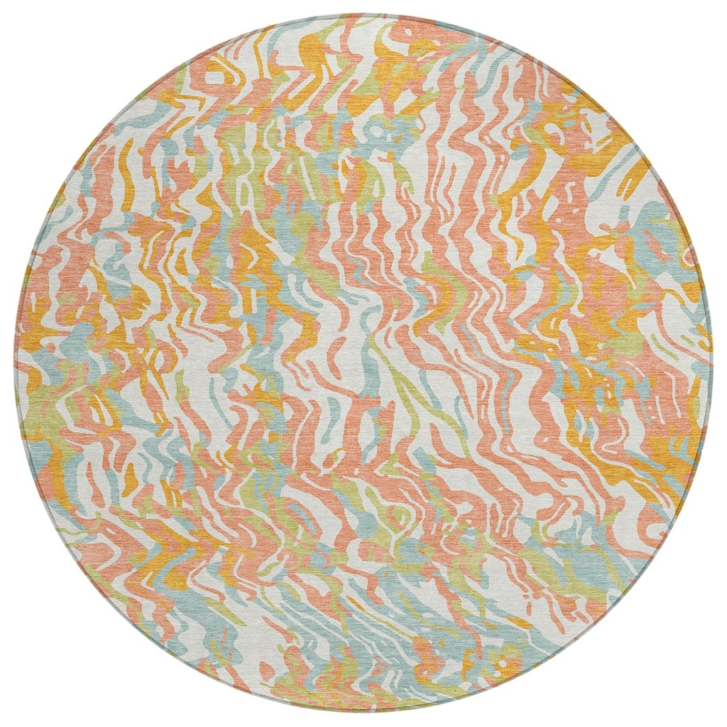 LOOMLAN Rugs Saphara Orange Washable Indoor-Outdoor Rug