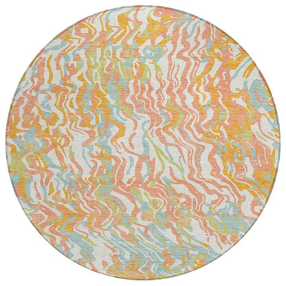 LOOMLAN Rugs Saphara Orange Washable Indoor-Outdoor Rug