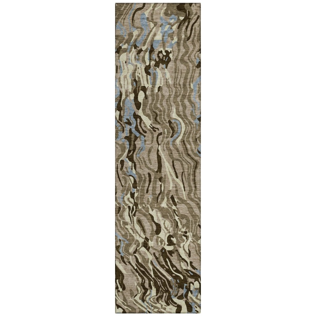 Saphara Taupe Washable Indoor - Outdoor Rug - LOOMLAN - LOOMLAN Rugs - Outdoor Rugs