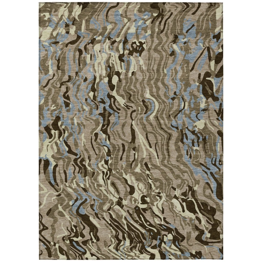 Saphara Taupe Washable Indoor - Outdoor Rug - LOOMLAN - LOOMLAN Rugs - Outdoor Rugs