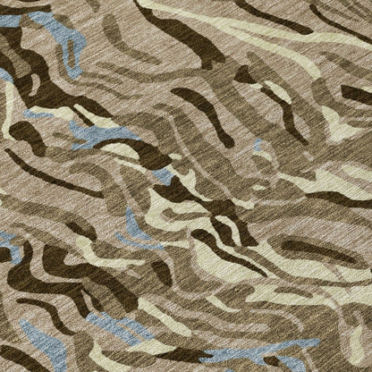 Saphara Taupe Washable Indoor - Outdoor Rug - LOOMLAN - LOOMLAN Rugs - Outdoor Rugs