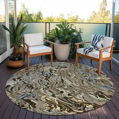 Saphara Taupe Washable Indoor - Outdoor Rug - LOOMLAN - LOOMLAN Rugs - Outdoor Rugs